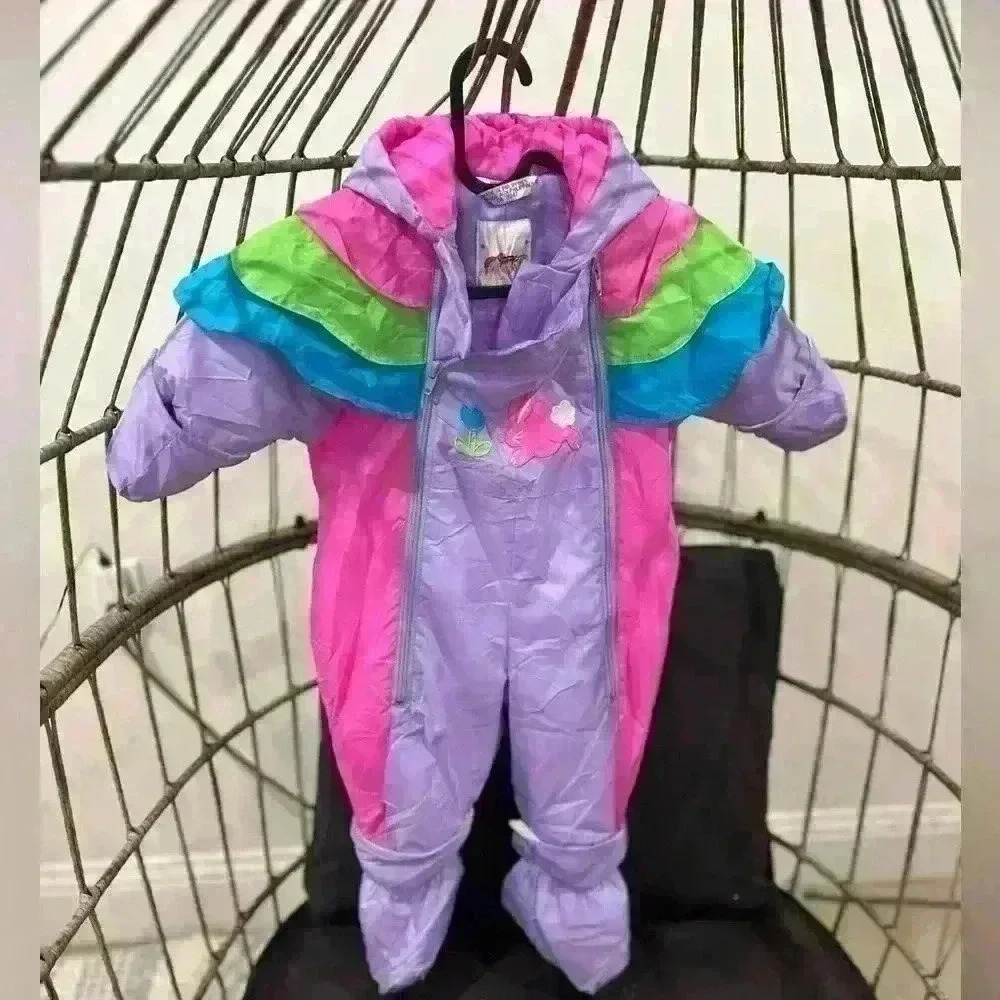 Little by Little Retro  Baby/Infant 12 Month Snowsuit 90s Vintage 80s